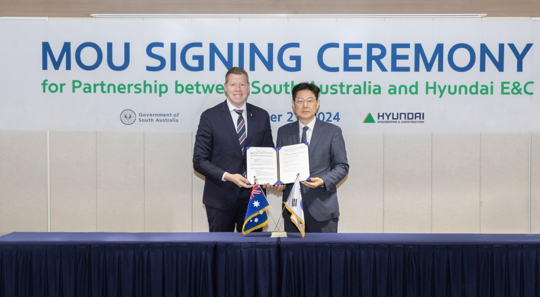 현대건설-남호주 주정부 간 업무협약 체결식 MOU SIGNING CEREMONY for Partnership betwe Sout ustralia and Hyundai E&C Government of South Australia er 2 1024 HYUNDAI